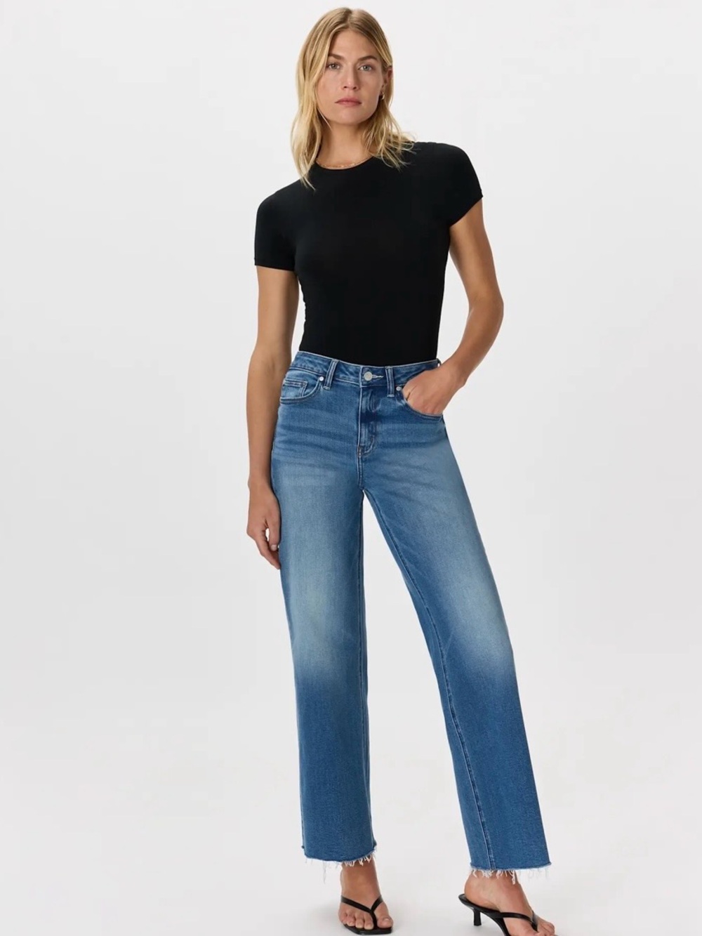 Quince Classic High-Rise Straight-Leg Women Jeans - Blue